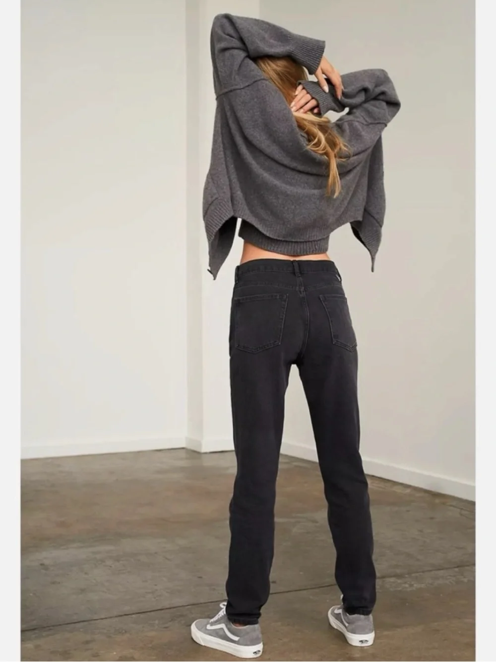 Free People Boyish Billy Jeans La Strada 24 Rigid High Rise Skinny Black NEW